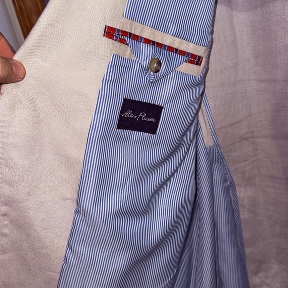 Alan Flusser Men’s Classic Beige Linen Blazer - 46R - GUC - Picture 14 of 16